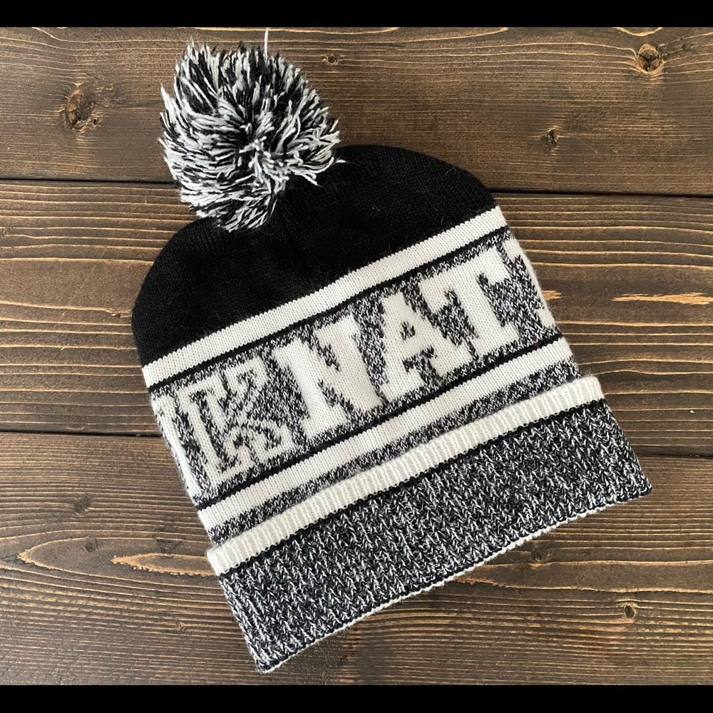 Pink nation pompom beanie